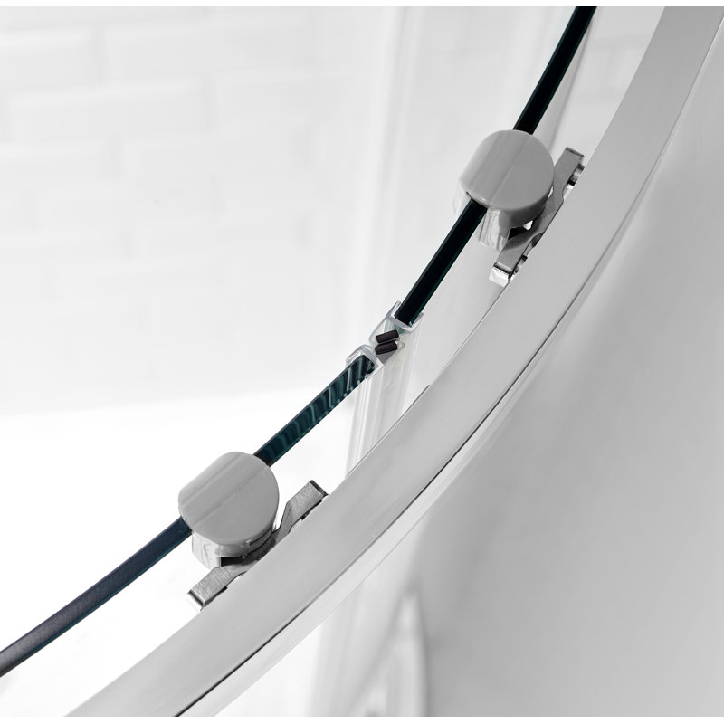 Mare Series 35.2'' W 76'' H Framed Round Reversible Shower Enclosure, Polished Chrome