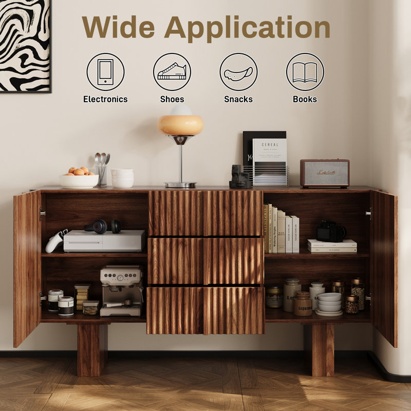 Buffet de rangement 63 po, Noyer
