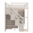 Full Size Loft Bed With Desk & Wardrobe, All-In-One Space Saving Furniture For Bedroom, Includes Storage Shelves & LED Lights-216790328