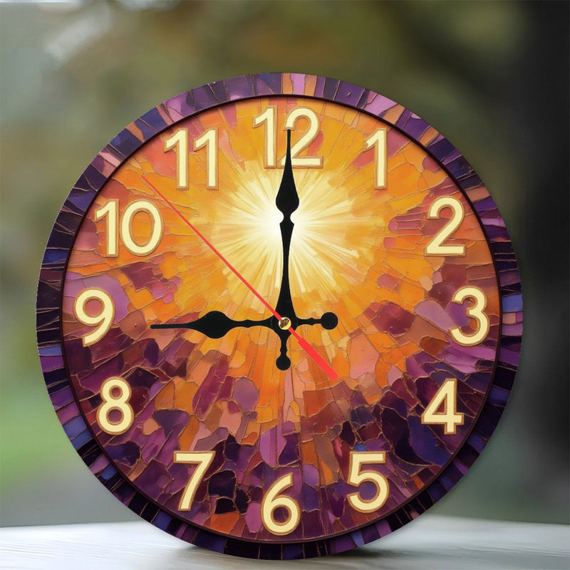 Horloge mosaïque avec soleil levant