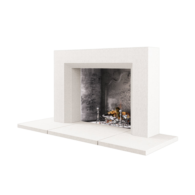 Miami Fireplace Surround, Acid Wash White
