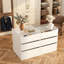 Commode 9 tiroirs avec plateau en verre, étagère à chaussures Diretha