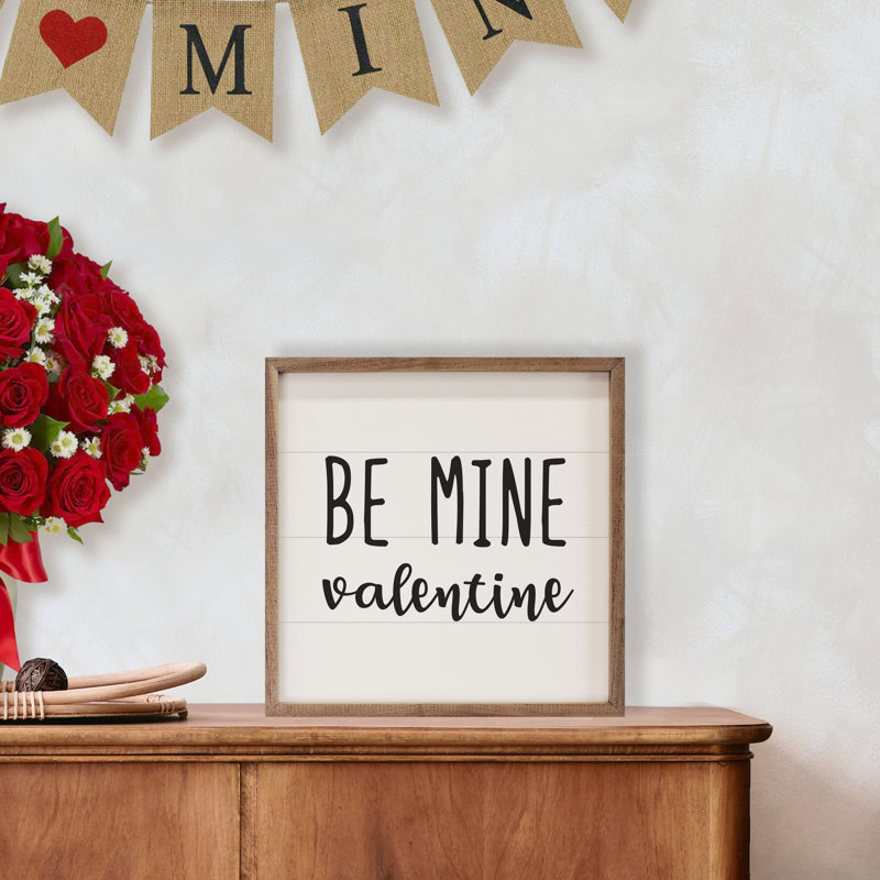Valentine Be Mine - blanc, H 16 po x l 16 po
