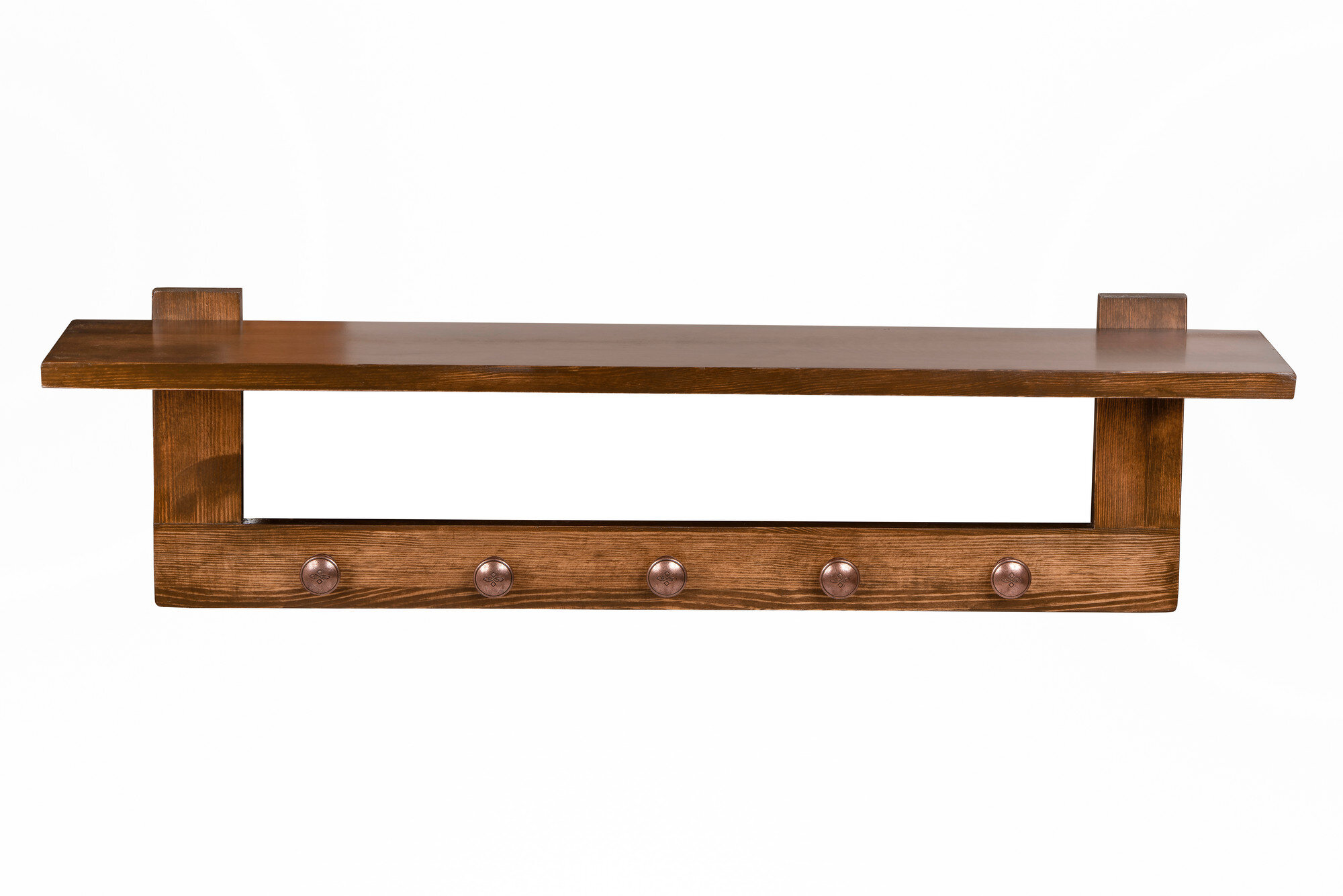 Uma Five Hook Shelf in Hair on Hide Brown | Arhaus