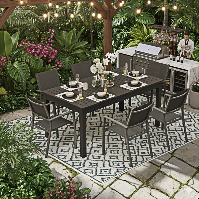 Extendable Aluminum Outdoor Dining Table