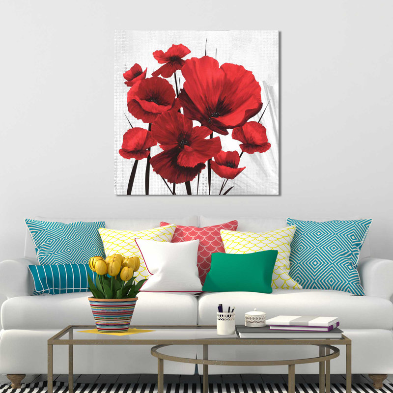 «Big Red Poppies I», impression sur toile, H 24 po x l 24 po x P 1,5 po