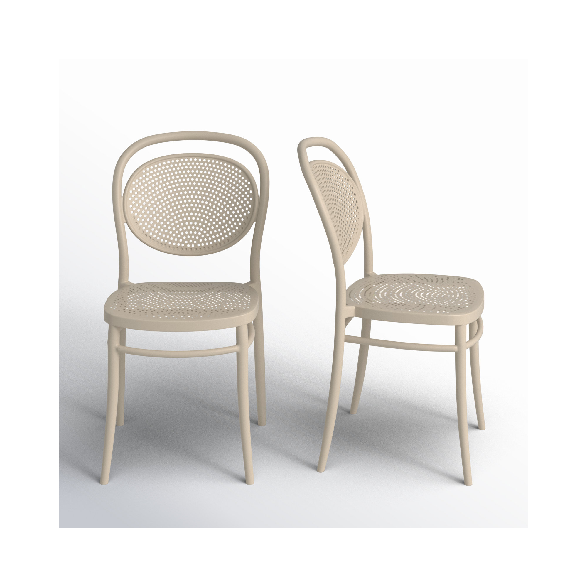 Farrah Stacking Patio Dining Side Chair, Taupe