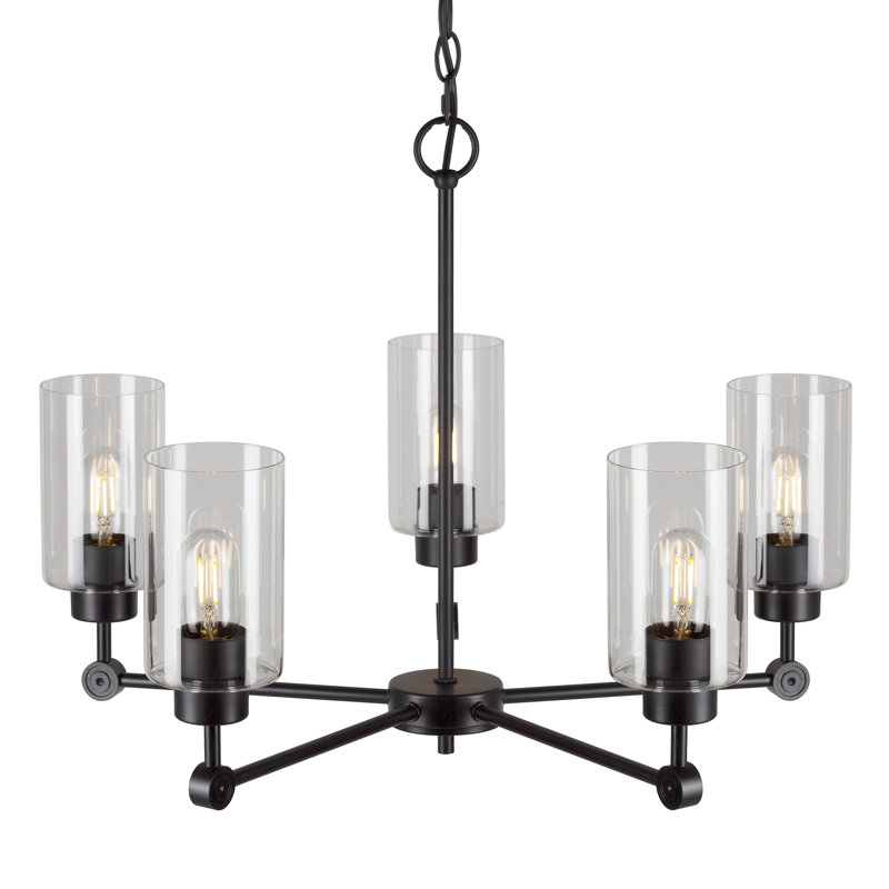 Lustre sphère 5 lumières spoutnik Cristian, Noir