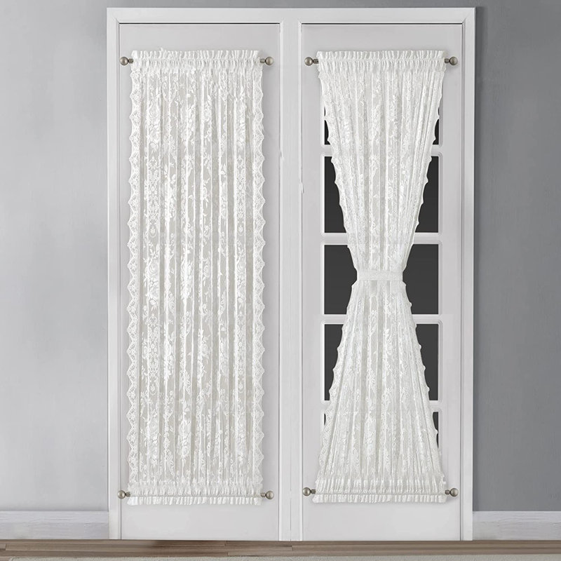 Paire de rideaux semi-transparents avec passe-tringle Bergerac, Ivoire, L 52 po x L 72 po