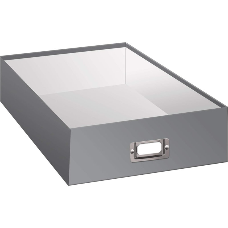 Boîte de rangement Bright, H 3,75 po x l 13,13 po x P 14,75 po, Gris