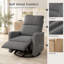 Fauteuil inclinable à bascule pivotant 270 degrés pour petits espaces, fauteuil rembourré en velours gris foncé