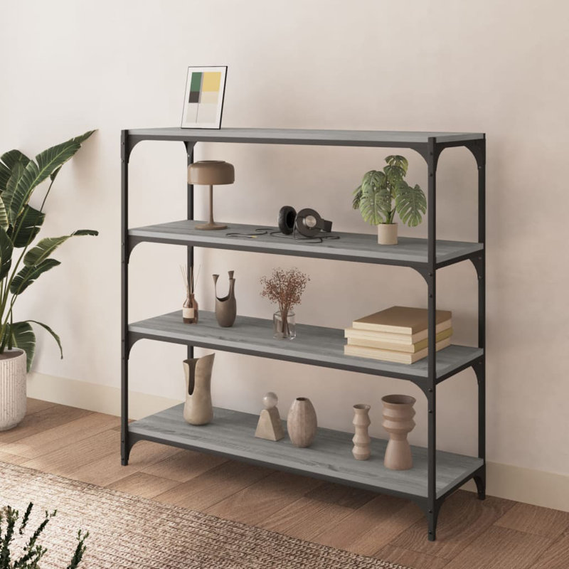 Casebier 70.5cm H Standard Bookcase, Grey, 100cm H x 100cm W x 33cm D