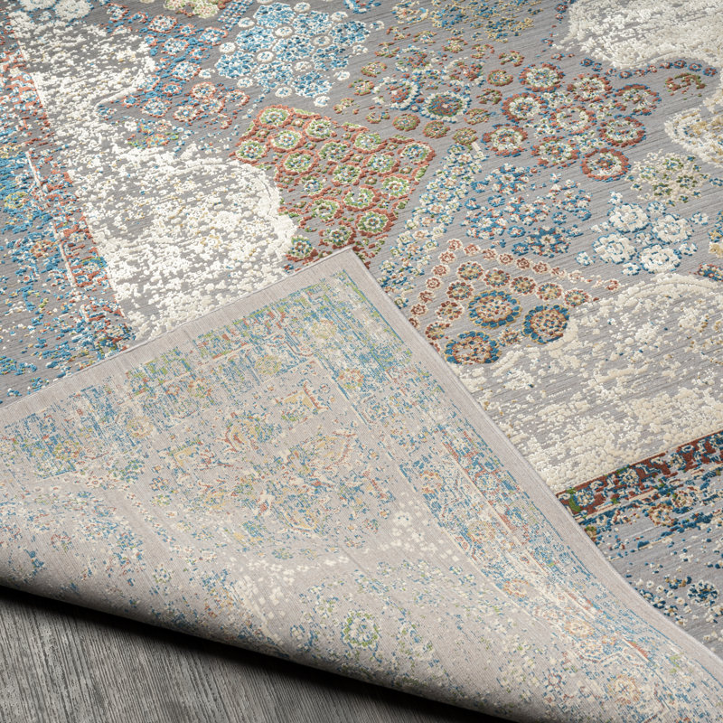 Lydian Oriental Area Rug in Blue, Rectangle 7'11" x 9'10"
