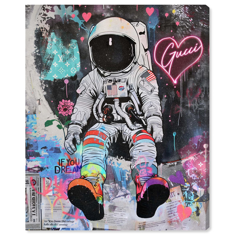 «Out in Space» par Art Remedy, Toile tendue, H 45 po x l 36 po x P 1,5 po