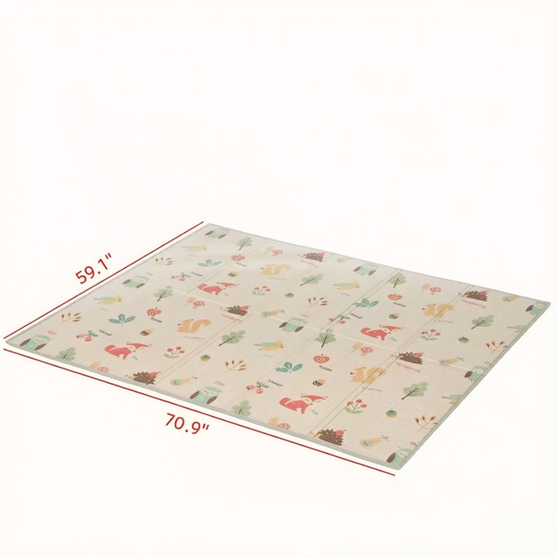 Interactive Floor Mat,Reversible Baby Play Mat,Foldable Play Mat,Lightweight Reversible Play Surface Mat
