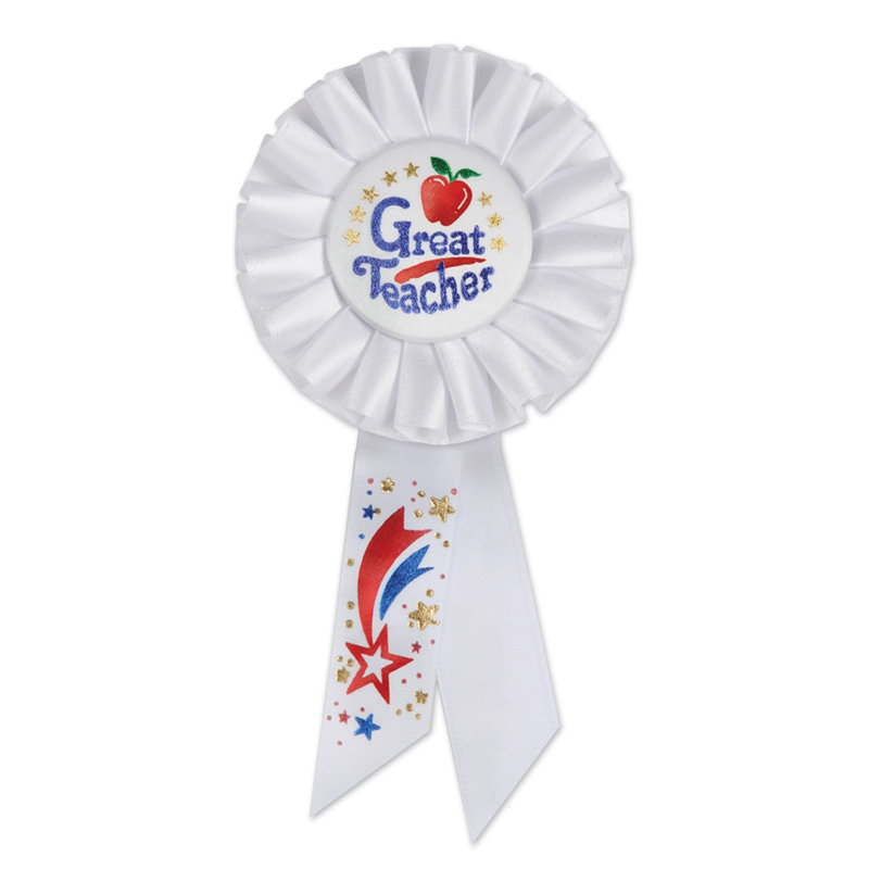 Rosette Great Teacher - 3 ¼ po x 6 ½ po - paquet de 6