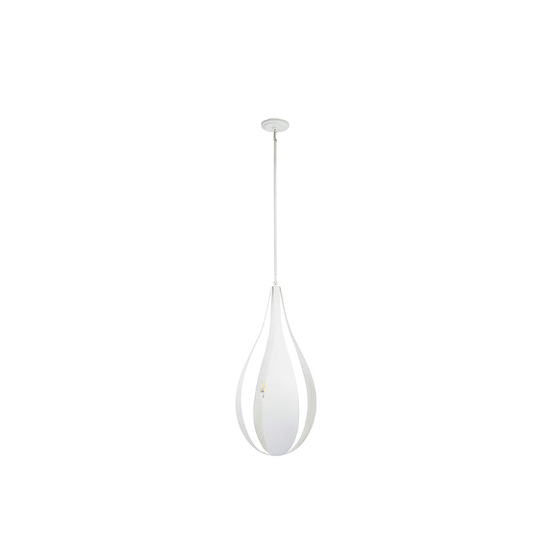 Luminaire suspendu simple 6 lumières Burkin, Cachemire blanc