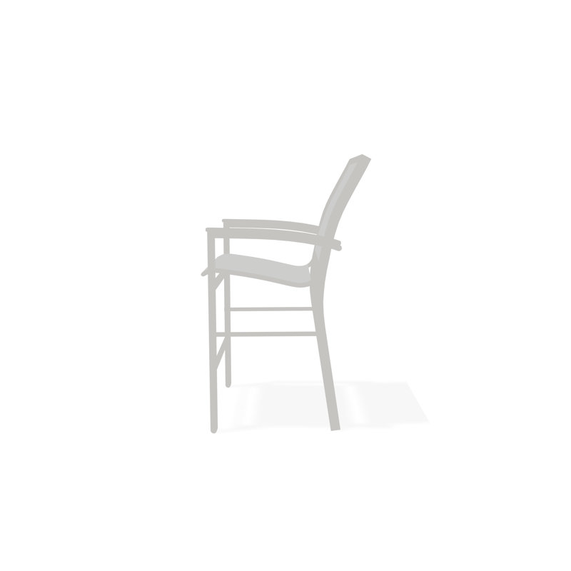 Chaise de café empilable en aluminium Bazza, Neige, Blanc 6D Sunbrella®