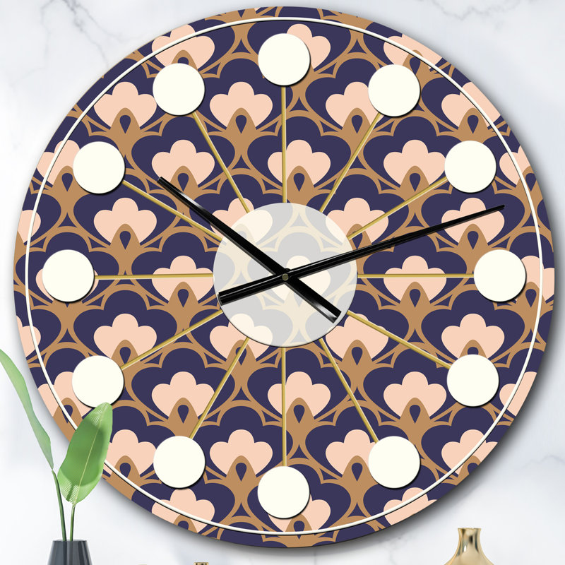 Horloge murale rétro Mid-Century, Surdimensionné