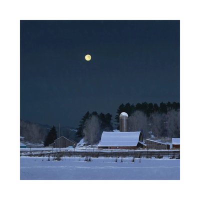 Moonset 7 Minutes To Sun Up by Ben Bauer - Wrapped Canvas Print