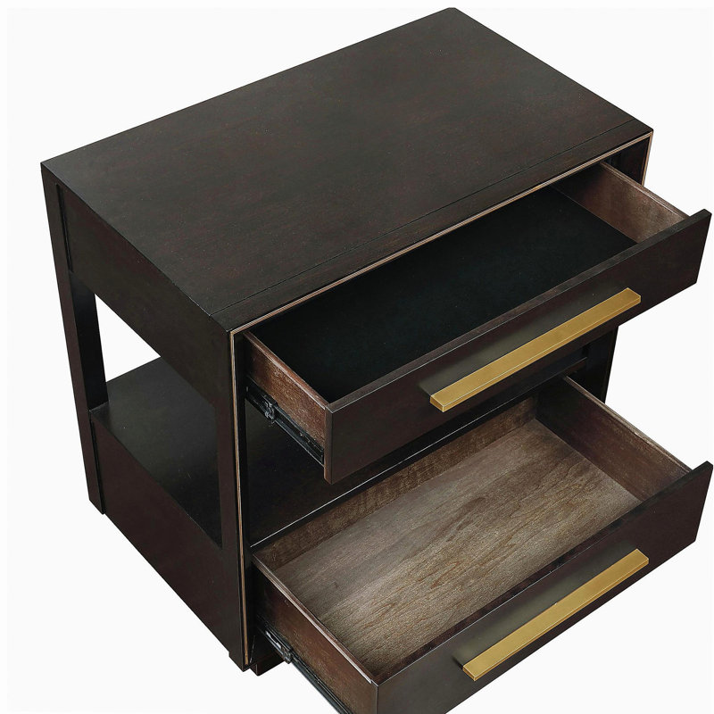 Smoked Peppercorn 2-drawer Nightstand