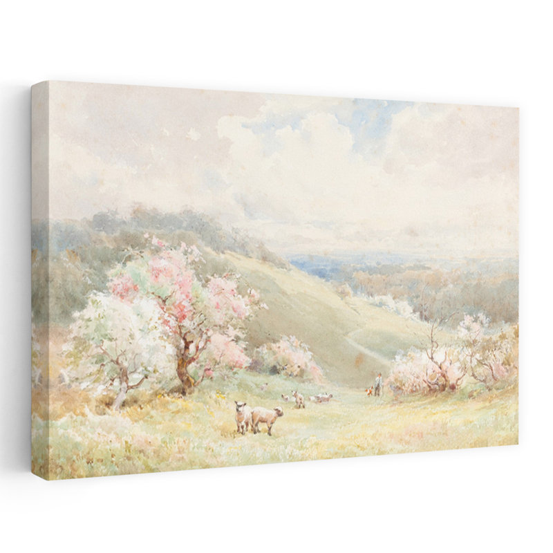 Printemps, art pastoral contemporain, H 16 po x l 24 po