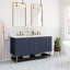 Ensemble de meuble-lavabo double 60 po avec comptoir en quartz Calletano