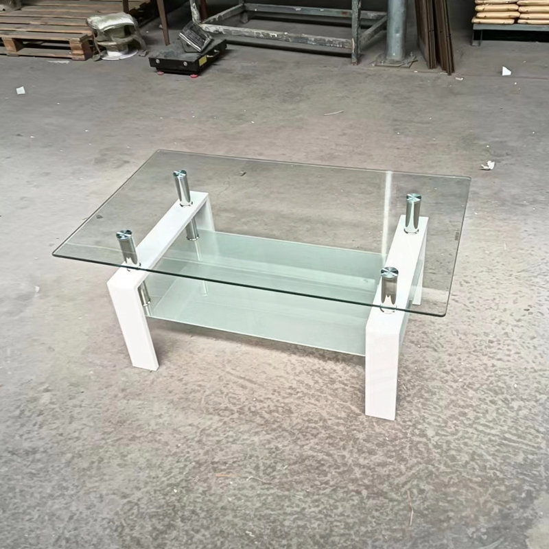 Table basse en verre, Blanc