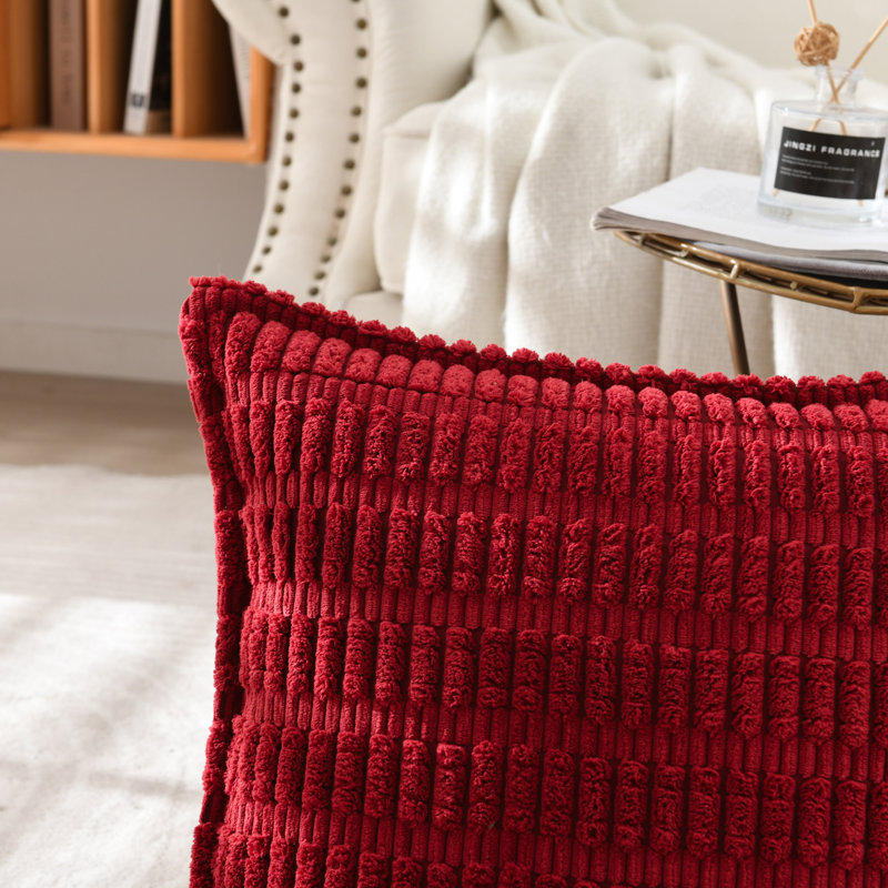  Housse pour repose-pieds Boucle, Carré 18 po, Bourgogne