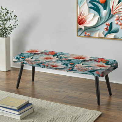 Lagune Serenade à motif tropical - banc rembourré noir Tropical
