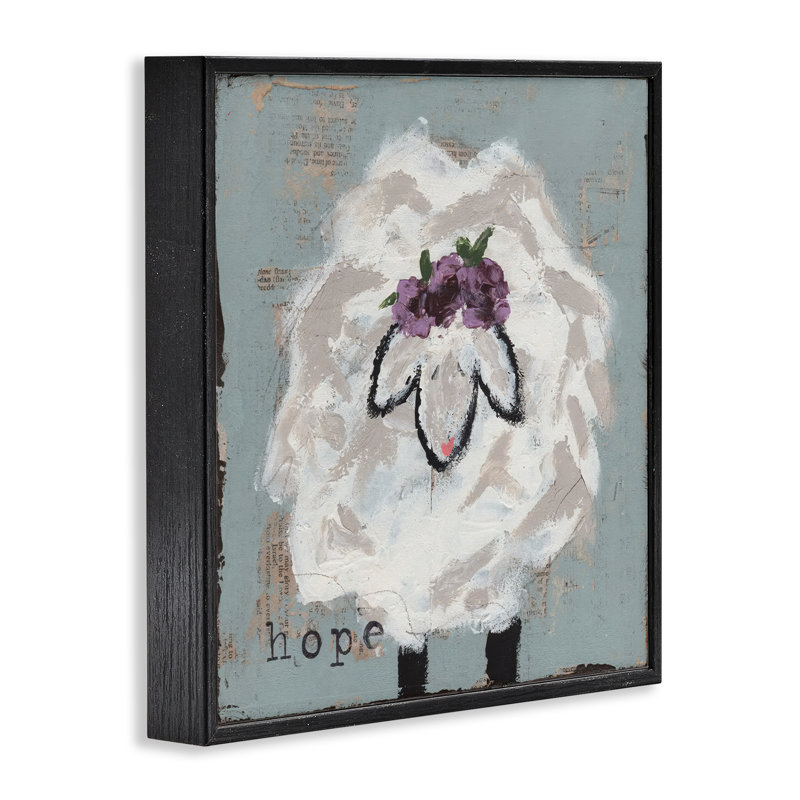 «Uplifting Hope Sheep», estampe numérique, design par Cassandra Cushman, Giclée encadrée noir minuit, H 12 po x l 12 po
