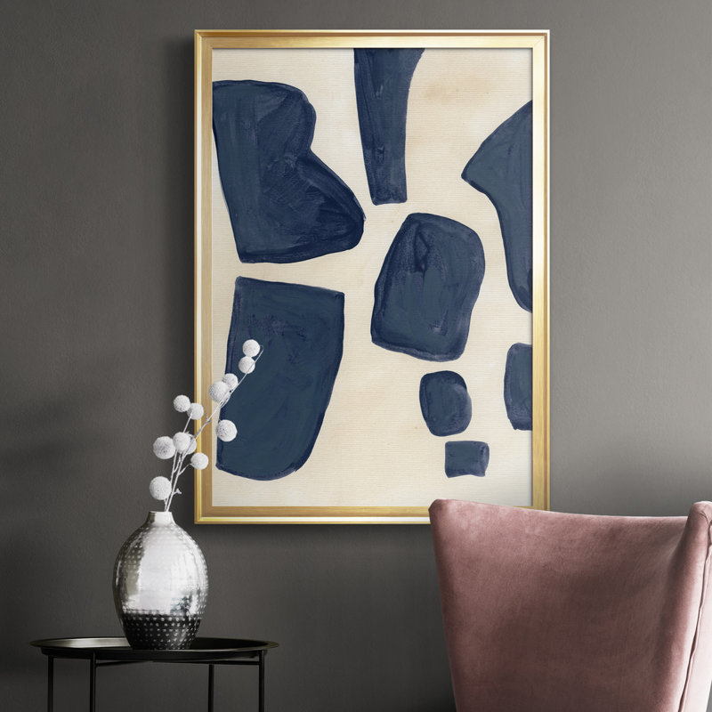 «Blue P pièces I», reproduction sur toile encadrée, H 24,5 po x l 18,5 po x P 1 po, Or