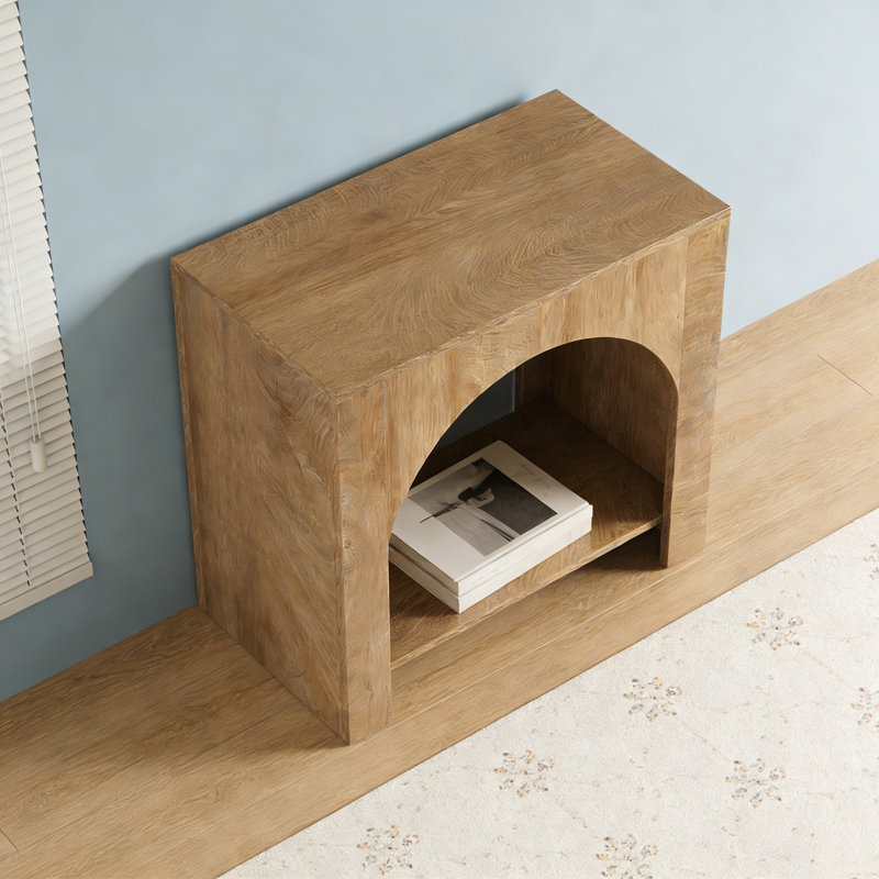 2-Tier Square Side Table with Storage Shelf