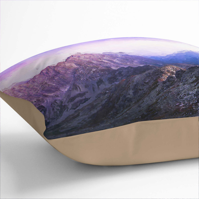 Mountain Peak Under a Sky Cushion with Filling, 40cm H x 40cm W x 15cm D, Stone