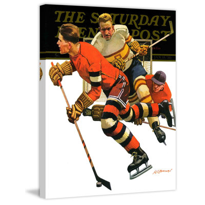 «Ice Hockey Match» par Maurice Bower, reproduction sur toile tendue