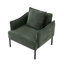 Chaise d'appoint en polyester vert foncé avec coussin et structure en bois d'eucalyptus-130633049
