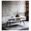 Table basse moderne avec tiroirs de rangement et compartiments ouverts Halima
