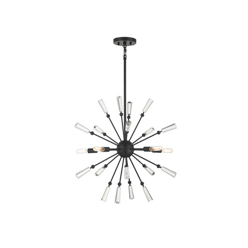 Luminaire suspendu 5 lumières Hosie, Noir