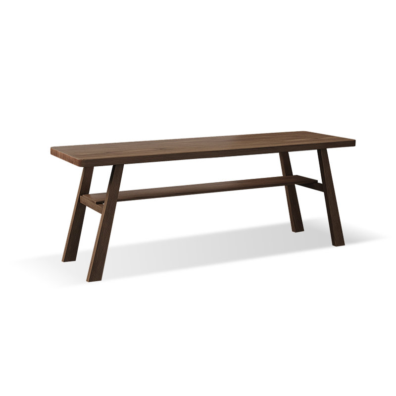 Light-walnut Rectangular Solid Wood desk, 29.53" H x 62.99" W x 23.62" D