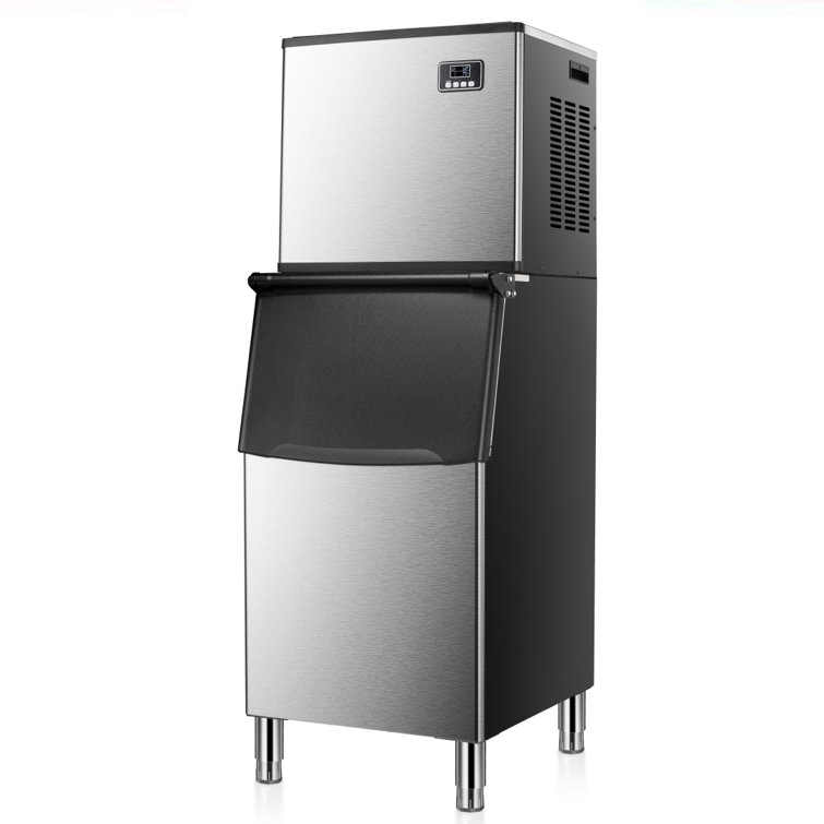 R.W.FLAME 352Lb. lb. Daily Production Cube Ice Freestanding Commercial Ice Maker Machine with 198Lbs Large Ice Storage Bin SZ58160YJ+Z58160S