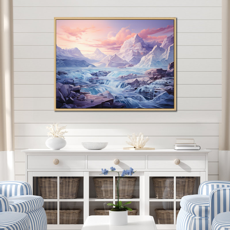 Paysage de Kawaii en Alaska II, Cadre naturel flottant, H 16 po x l 32 po x P 1 po