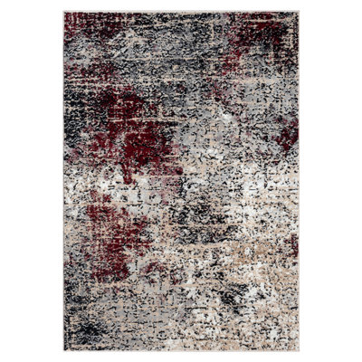 Vladya Black/Red Abstract Area Rug