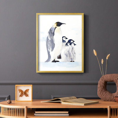 «Emperor Penguins I», reproduction encadrée - bois massif