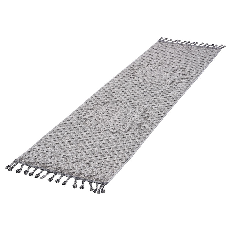 Tapis gris / blanc / médaillon 2X8 LOOM & LUXE Collection