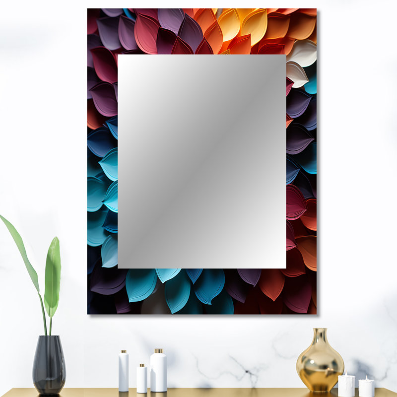 Blue And Yellow Souls Canvas - Dreamcatcher Unique Wall Mirror, Traditional Mirror, Printed Metal Art, 40" x 30"