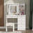 39.4'' Wide Makeup Vanity Set with Stool and Mirror