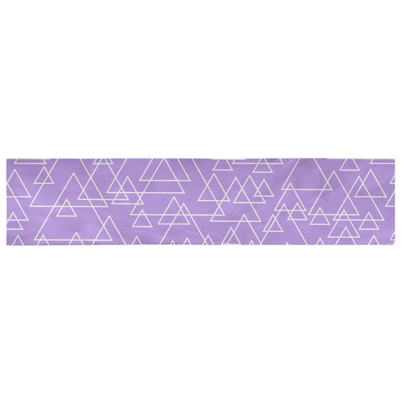Chemin de table à triangle dispersé Avicia, 73,5 po x 17,5 po, Mauve, Coton