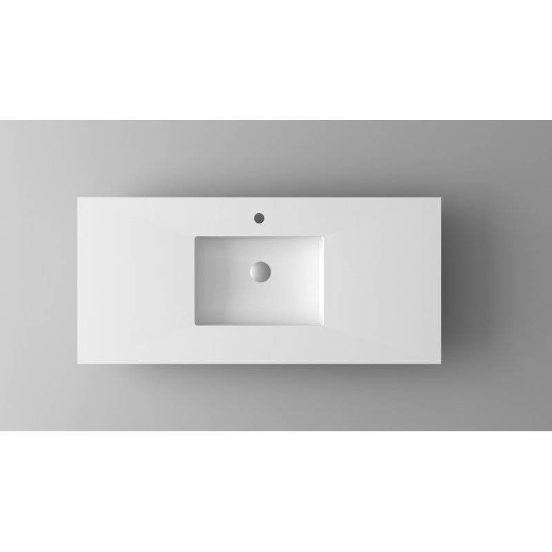 Plateau de meuble-lavabo simple 48 po, Blanc mat