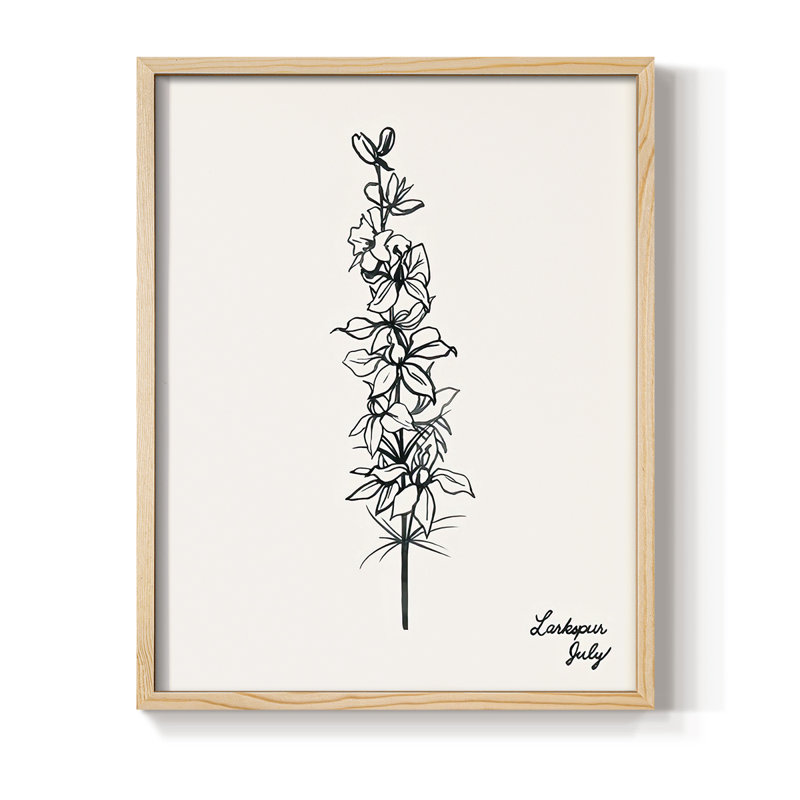 «Annuel Flowers VII», reproduction encadrée - bois massif, Naturel, H 21 po x l 17 po
