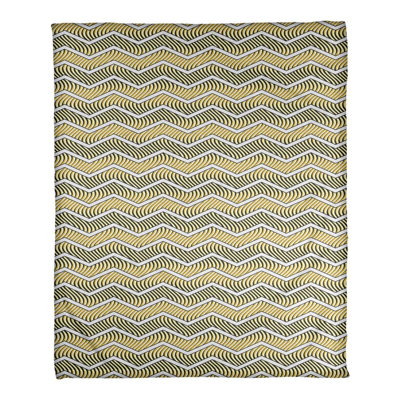 Couverture polaire à chevrons ondulés, l 60 po x L 80 po, Jaune
